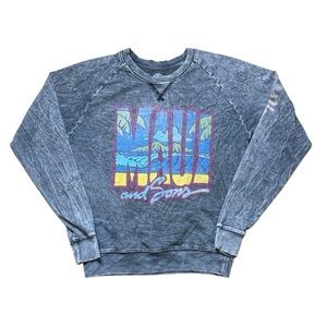 Maui and Sons Grey Fleece Pullover Sweatshirt Crewneck Small